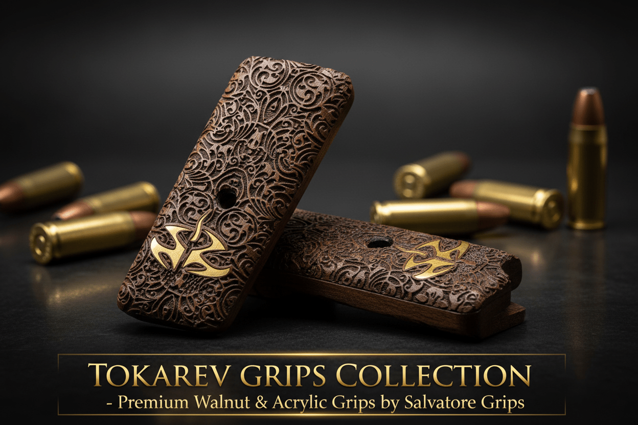 Tokarev TT-33 Grips – Walnut & Acrylic, Grip Screw Included