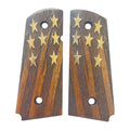 Colt 1911 walnut grips – Gold Stars – handcrafted in Türkiye