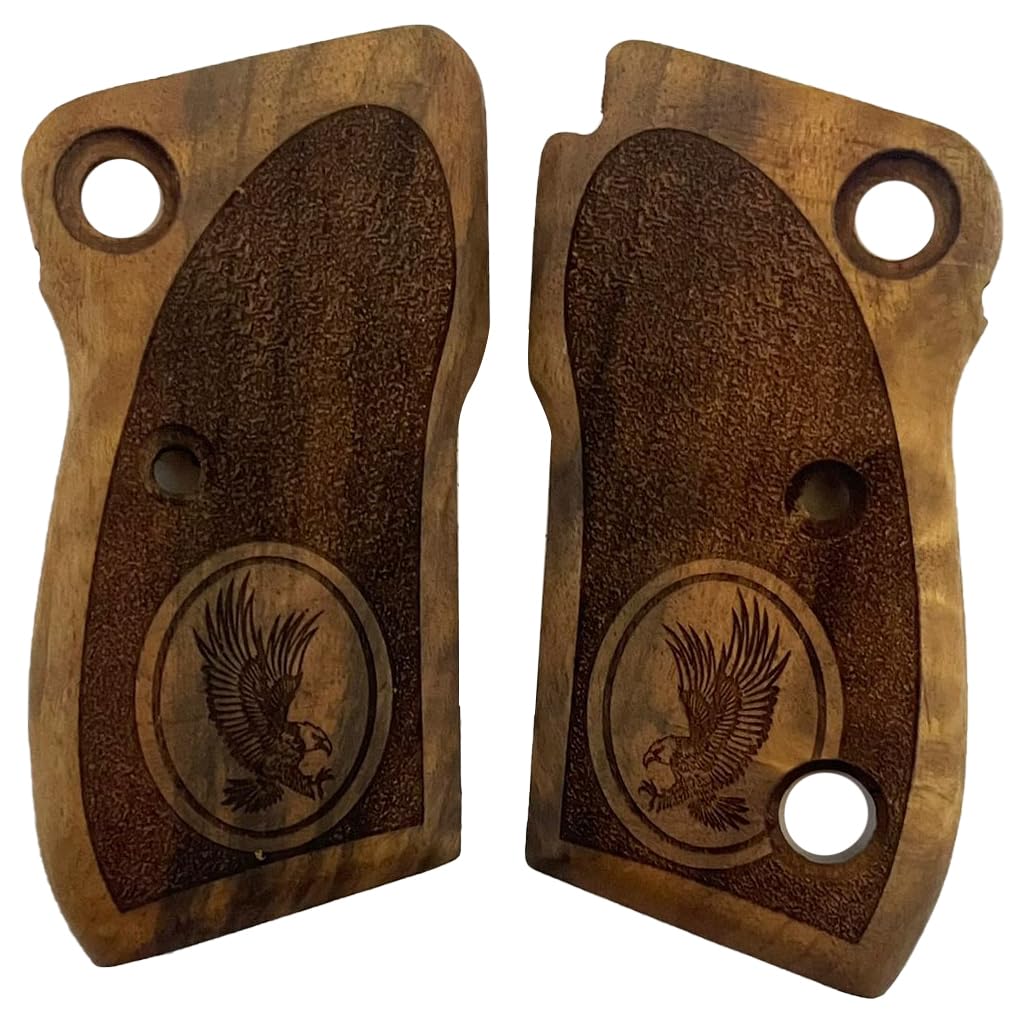 Beretta Saddam walnut grips – oval eagle, checkered