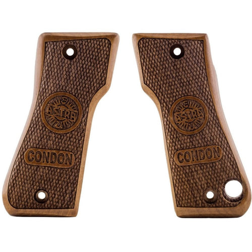 Astra 800 Condor walnut grips - Laser Checkered with Condor Logo