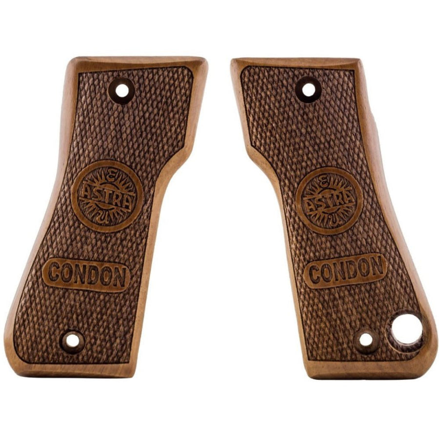 Astra 800 Condor walnut grips - Laser Checkered with Condor Logo