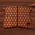 Astra Cub 6.35 walnut grips with honeycomb pattern in natural walnut – handcrafted Astra 2000 Cub & Colt Junior .25 pistol grips