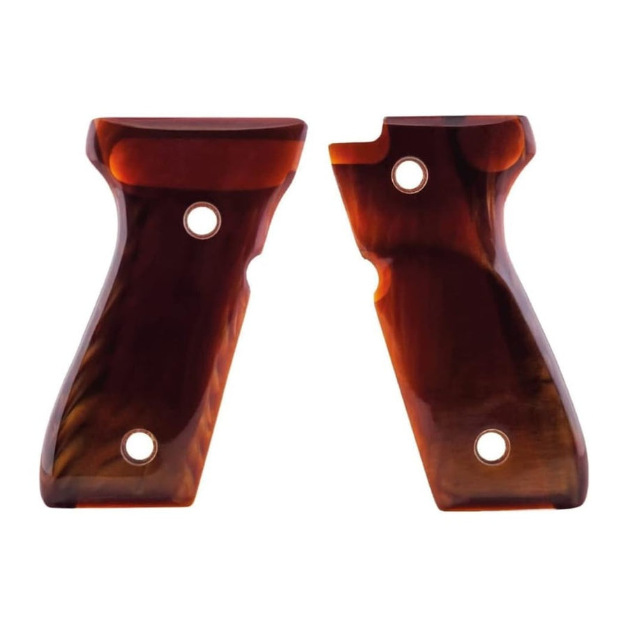 Beretta 92 / M9 acrylic grips – Red Tortoise – handcrafted in Türkiye