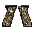 Beretta 92 / M9 acrylic grips - Black & Gold with Eagle Medallion