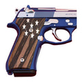 Beretta 92 / M9 walnut grips – American Flag – handcrafted in Türkiye