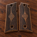 Colt Mustang walnut grips – checkered with engraved logo – handcrafted Turkish walnut pistol grips