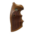 Colt Python walnut grips, checkered with brass Colt logo – handcrafted Turkish walnut revolver grips