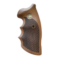Colt Python walnut grips with fish scale checkering and brass Colt logo – handcrafted Turkish walnut revolver grips