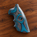 Colt Python blue laminated wood target grip with silver horse medallion – fits 2021+ Colt Anaconda
