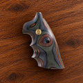 Colt Python camo green laminated wood target grip with gold crest medallion – fits 2021+ Colt Anaconda