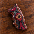 Colt Python red and black laminated wood target grip with silver horse medallion – fits 2021+ Colt Anaconda