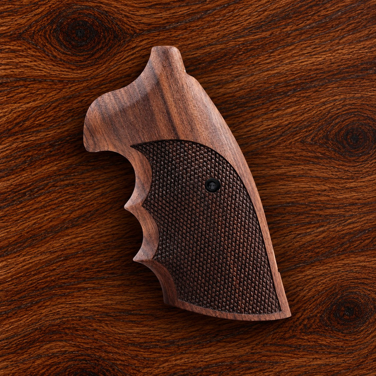 Colt Python dark walnut target grip with full diamond checkered panel – fits 2021+ Colt Anaconda