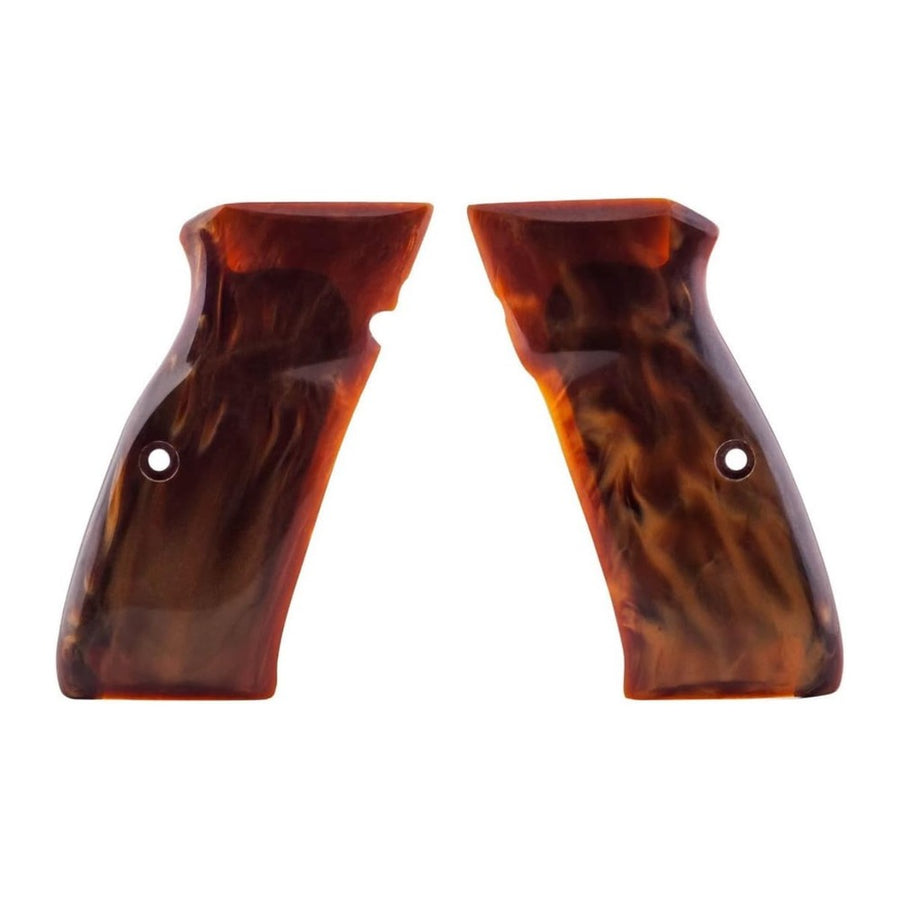 CZ 75 grips – Amber Tortoise Acrylic – handcrafted in Türkiye
