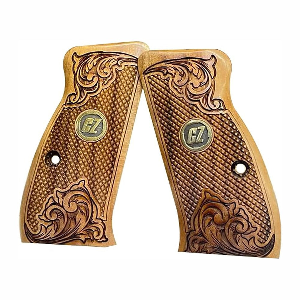 CZ 75 grips – Gold Engraved with CZ Logo – handcrafted in Türkiye