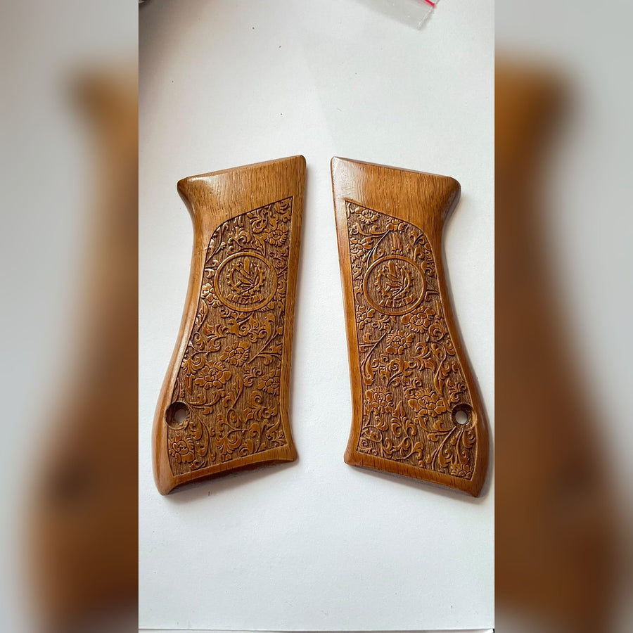 Jericho 941 Compact walnut high grip – laser engraved floral design