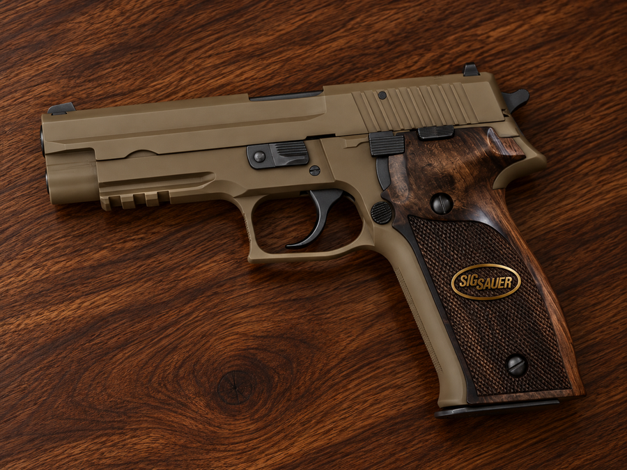 Plaquettes de crosse en noyer foncé pour Sig Sauer P226 – plaquettes de pistolet en noyer turc faites main