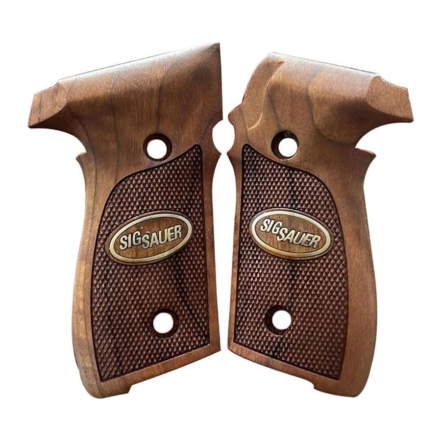 Sig Sauer P229 grips – Checkered with Oval Sig Logo – handcrafted in Türkiye