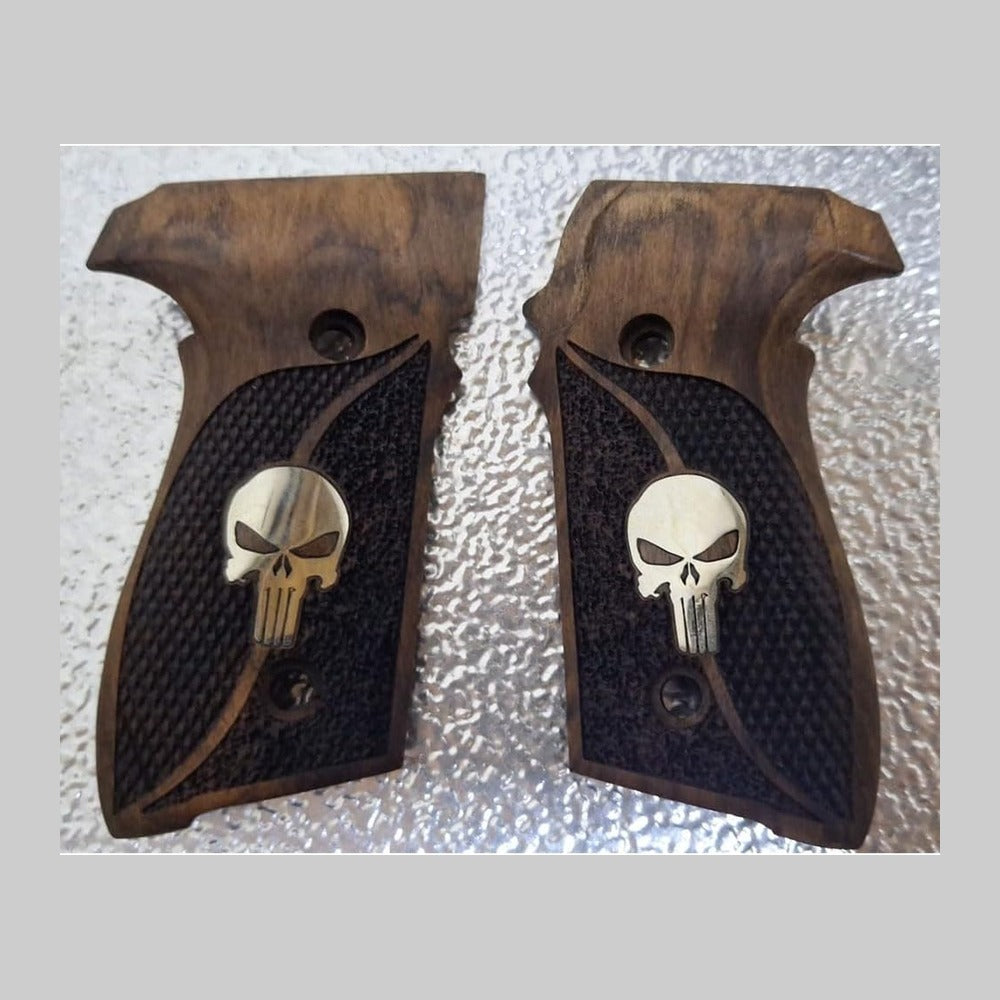 Sig Sauer P229 grips – Silver Skull – handcrafted in Türkiye