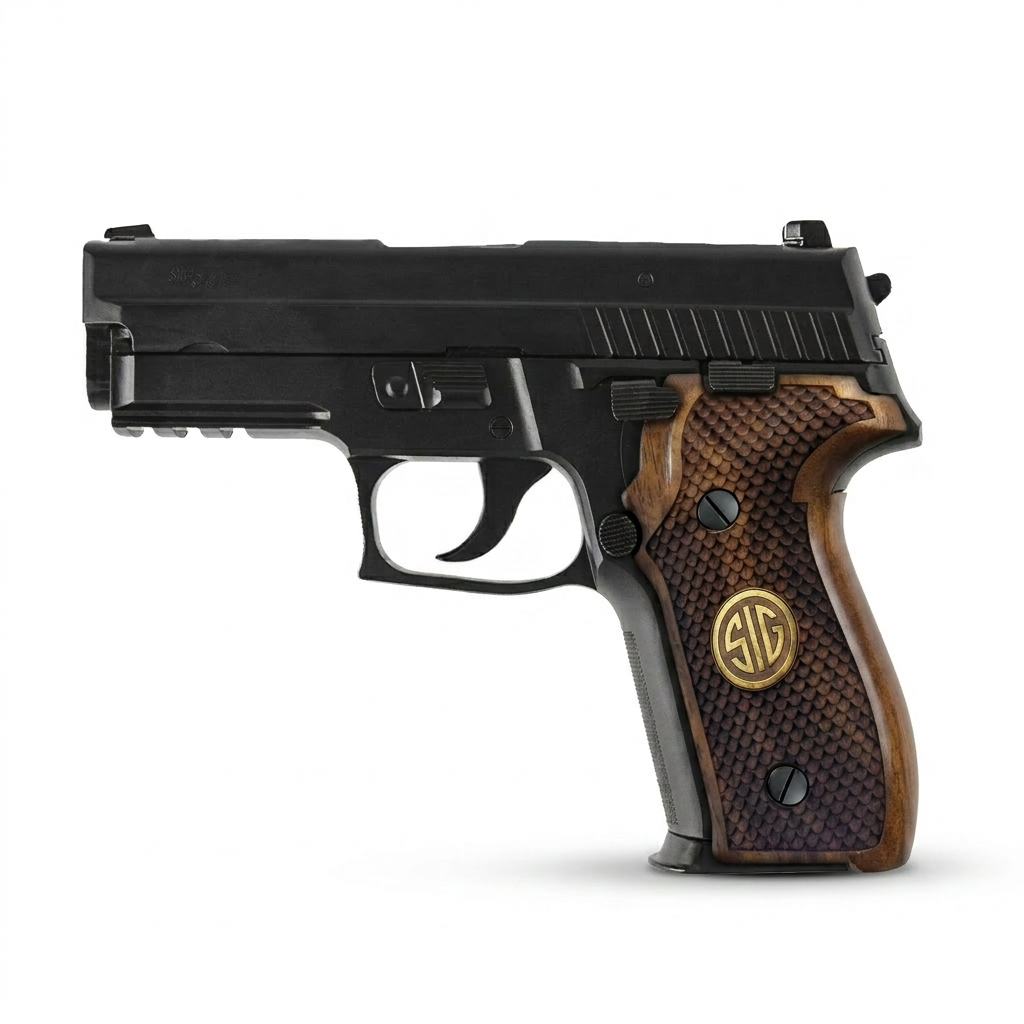 sig sauer P229 pistol grips made of walnut