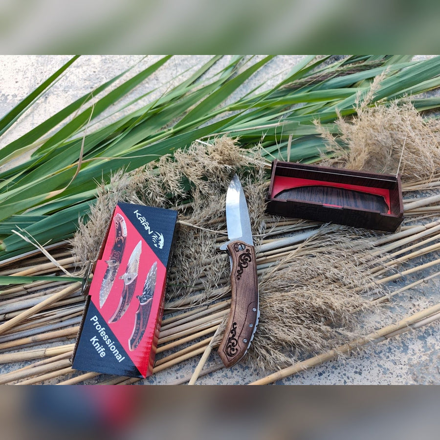 Klapptaschenmesser aus Nussbaumholz – Design-1
