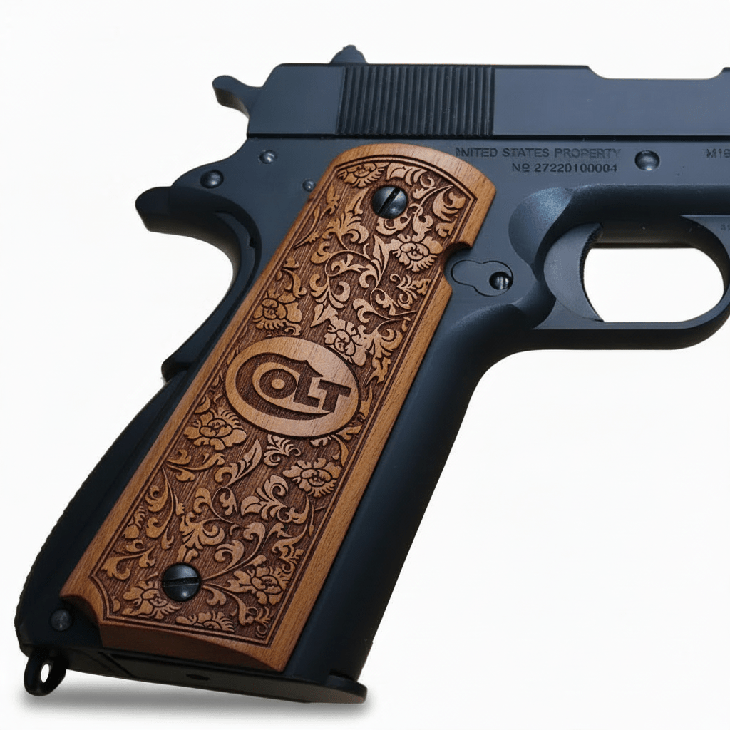 Walnut Wood Grips for Colt 1911 - Premium Pistol Grip Upgrade - Salvatoregrips