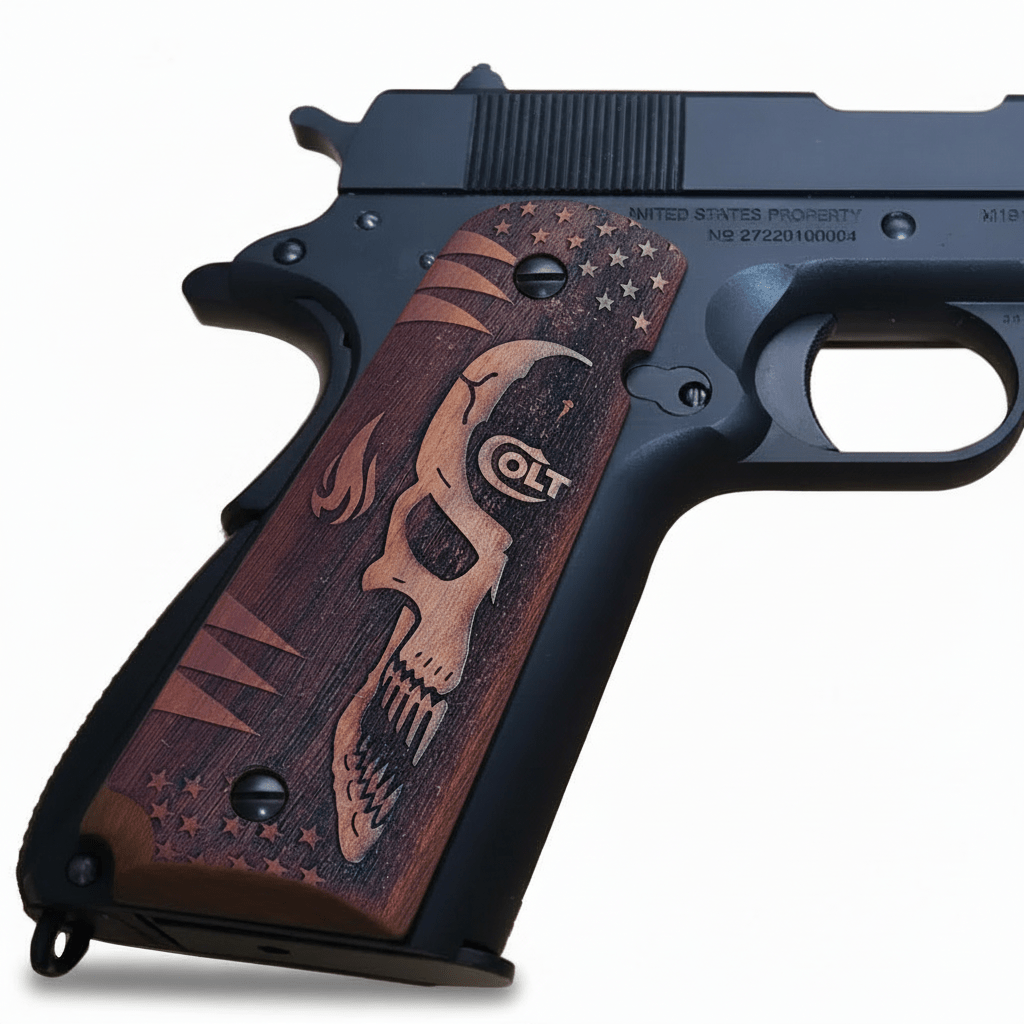 Walnut Wood Pistol Grips for Salvatore Colt 1911 - Premium Quality - Salvatoregrips